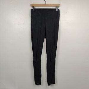 SPRWMN Black Suede Ankle Pants‎ Womens Small Black Lamb Leather Pull On Preppy
